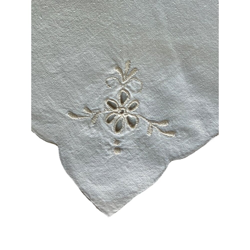 8 Pale Pink Embroidered Cotton Napkins Cutwork Scalloped Edges 15.25x15.25 - Picture 14 of 14
